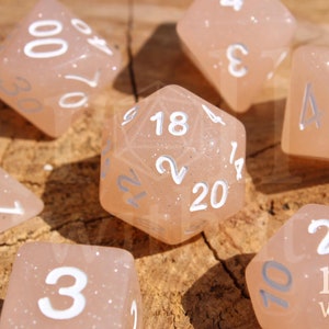 Cream Champagne Dice - Dungeons and Dragons Dice Set | 7 Polyhedral Dice | RPG Dice | Tabletop Roleplaying