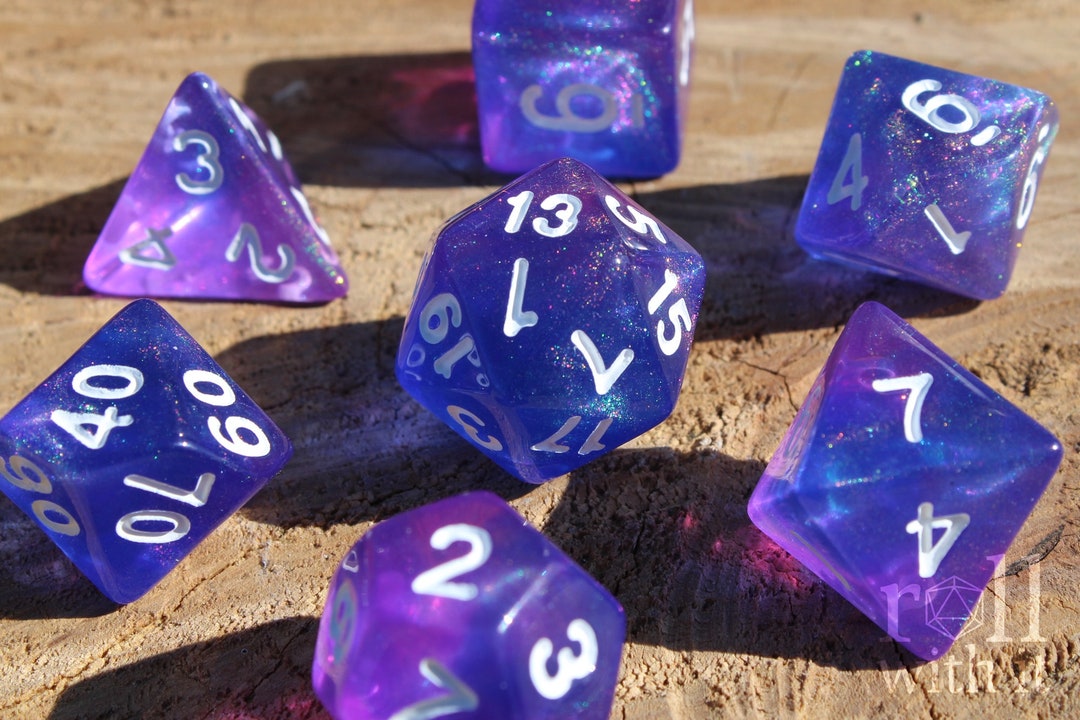 Indigo Depths Dice Dungeons and Dragons Dice Set 7 Polyhedral Dice RPG