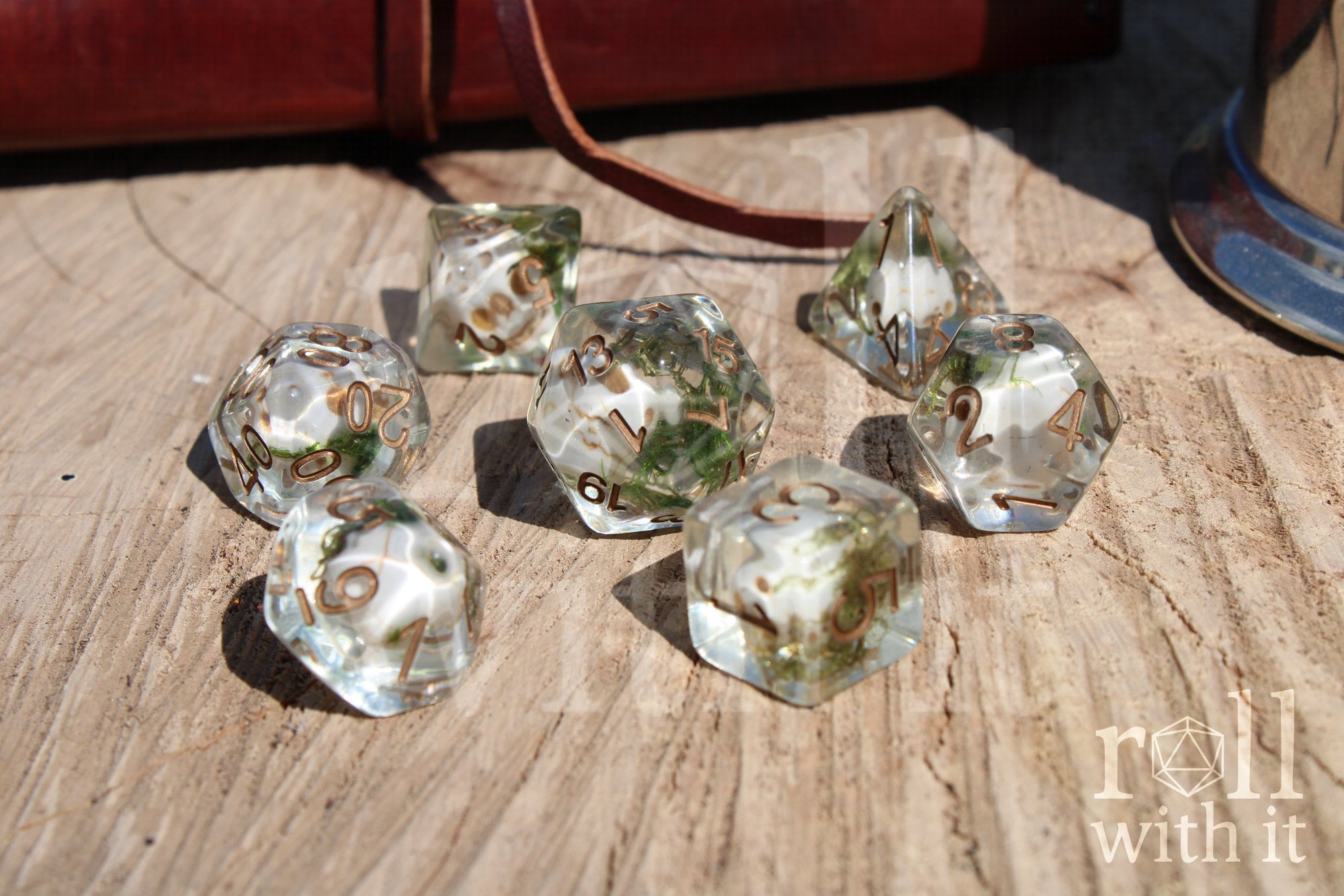 Mossy Grave Dice - Dungeons and Dragons Dice Set | 7 Polyhedral Dice | RPG Dice | Tabletop Roleplaying