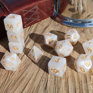 11 Set Pearlescent Paladin Dice - Dungeons and Dragons Dice Set | 11 Polyhedral Dice | RPG Dice | Tabletop Roleplaying