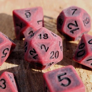 Maroon Liquorice Dice - Dungeons and Dragons Dice Set | 7 Polyhedral Dice | RPG Dice | Tabletop Roleplaying