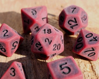 Maroon Liquorice Dice - Dungeons and Dragons Dice Set | 7 Polyhedral Dice | RPG Dice | Tabletop Roleplaying