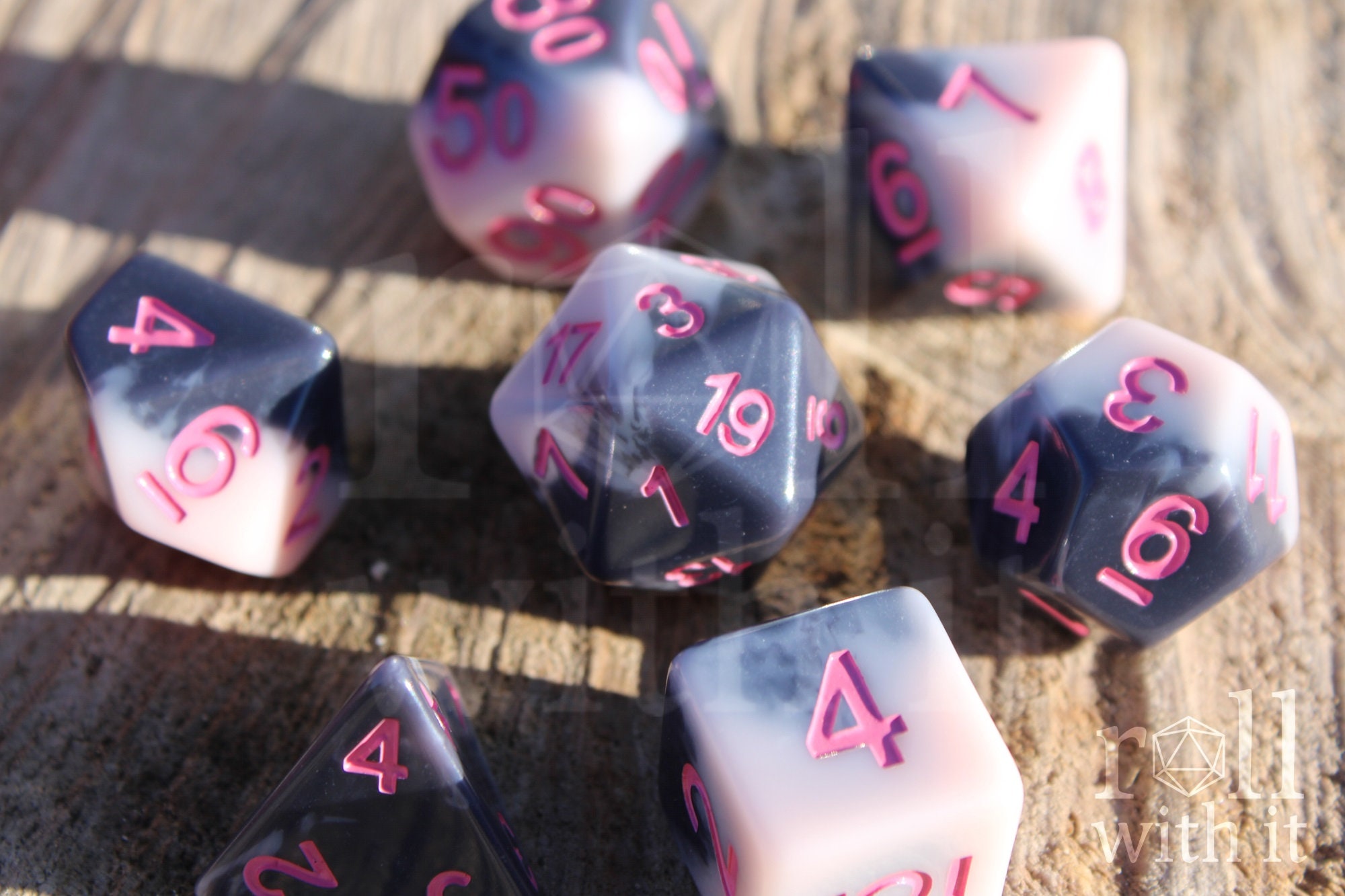 Oleander Dice - Dungeons and Dragons Dice Set | 7 Polyhedral Dice | RPG Dice | Tabletop Roleplaying