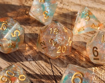 Dés de l&#39;étang Koi - Ensemble de dés Donjons et Dragons | 7 dés polyédriques | Dés RPG | Jeux de rôle sur table