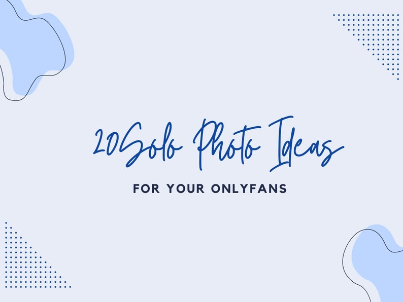 Only Fans Solo Photo Content Ideas - Etsy