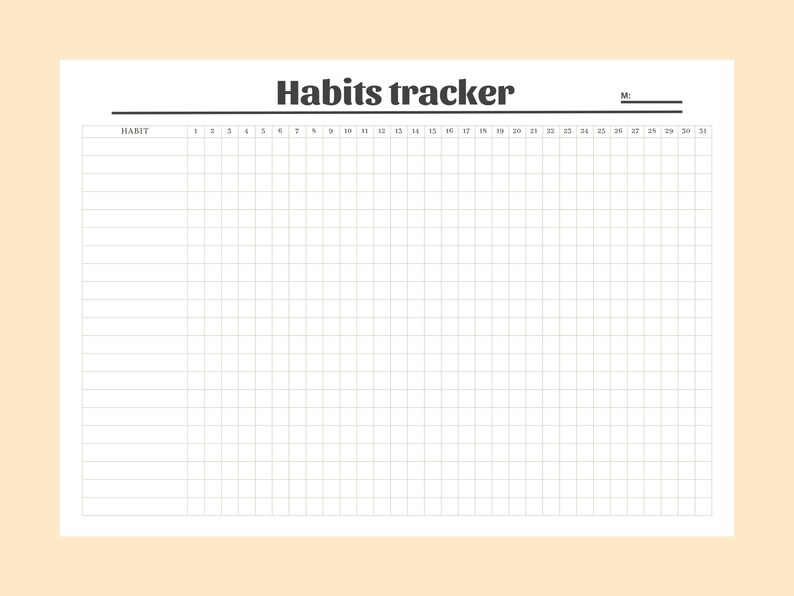 Editable Habits Tracker You Can Edit on Canva - Etsy