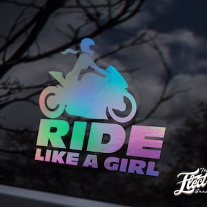 Ride Like a girl - decalque de motocicleta feminina - Adesivo de motocicleta Lady rider - Decalques de motociclistas - decalque de adesivo de respeito de motocicleta feminina