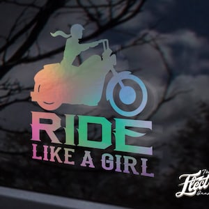 Ride Like a girl - decalque de motocicleta feminina - Adesivo de motocicleta Lady rider - Decalques de motociclistas - decalque de adesivo de respeito de motocicleta feminina