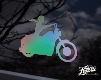 Biker girl - women motorcycle decal - Lady rider motorcycle sticker - Bikers Decals -  woman motorcycle respect sticker decal