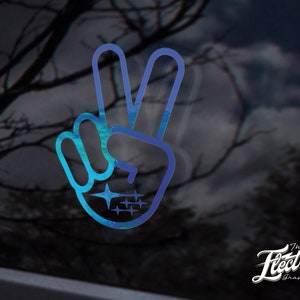 Subie wave - Peace sign peace finger custom sticker decal - JDM custom sticker decal Customized sticker for your Car, Laptop or Window