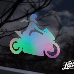 Garota motociclista - decalque de motocicleta feminina - Adesivo de motocicleta para mulheres - Decalques de motociclistas - Adesivo de respeito de motocicleta feminina