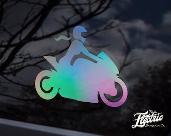 Biker girl - women motorcycle decal - Lady rider motorcycle sticker - Bikers Decals -  woman motorcycle respect sticker decal