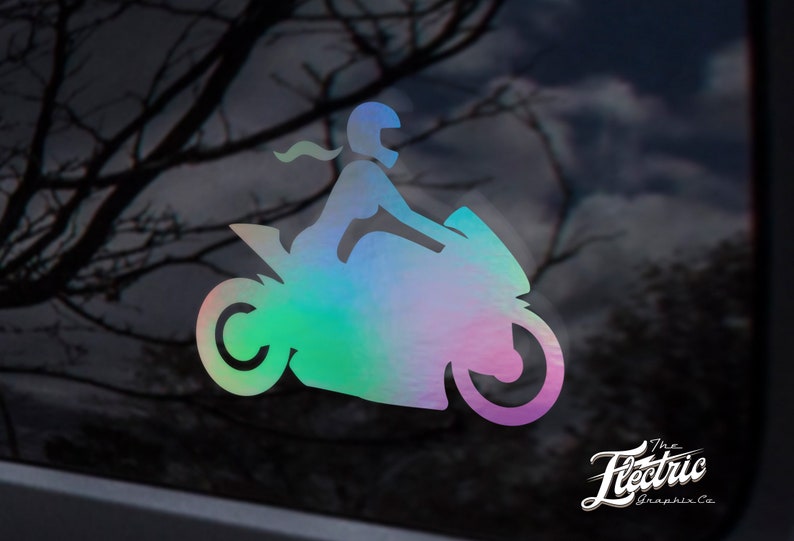 Biker girl - women motorcycle decal - Lady rider motorcycle sticker - Bikers Decals - woman motorcycle respect sticker decal image 1