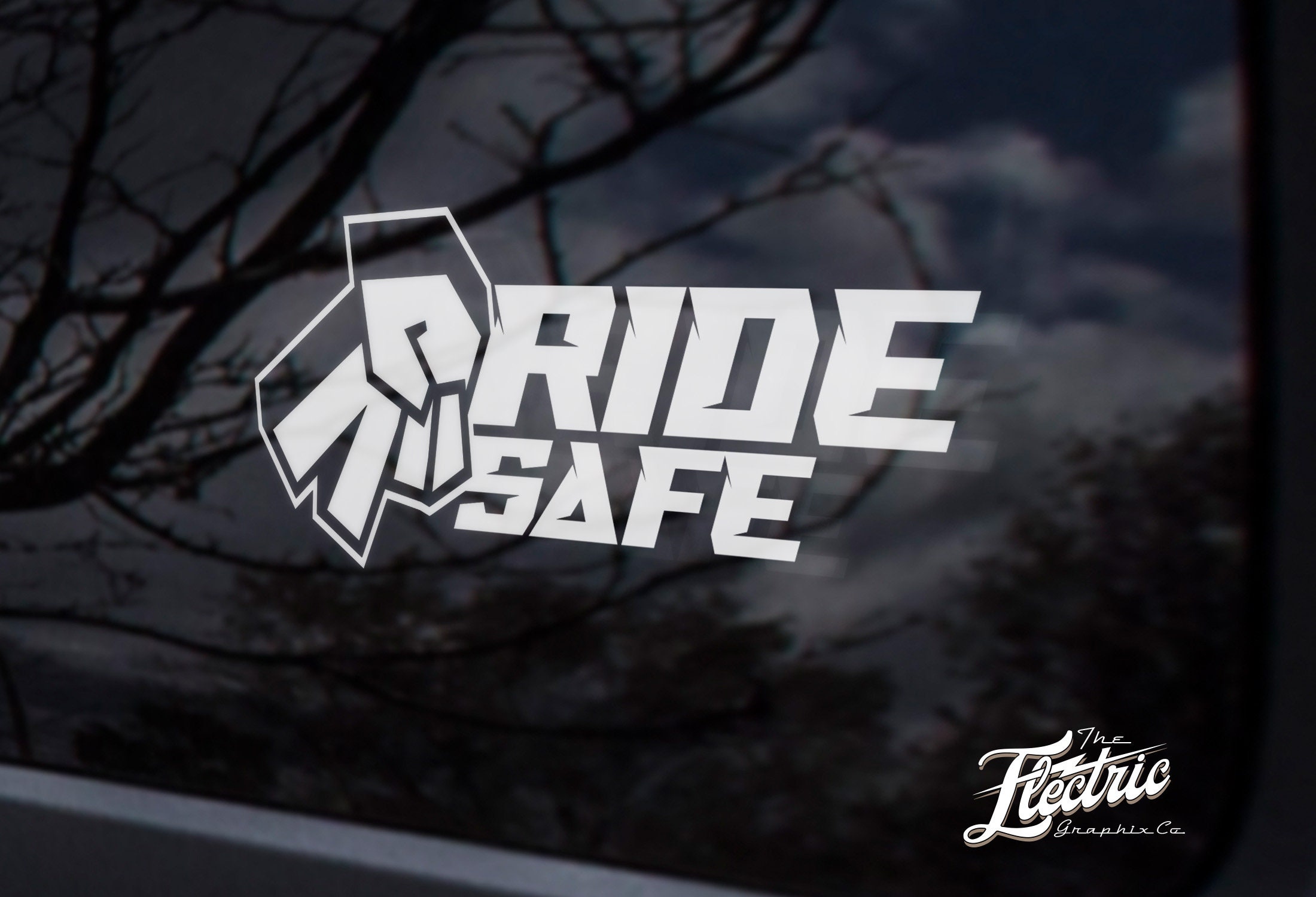 Ride Safe Biker wave 2 Fingers Down motorcycle wave sticker - Vinyl Decal - Bikers Decals - Peace sign motorcycle respect sticker decal