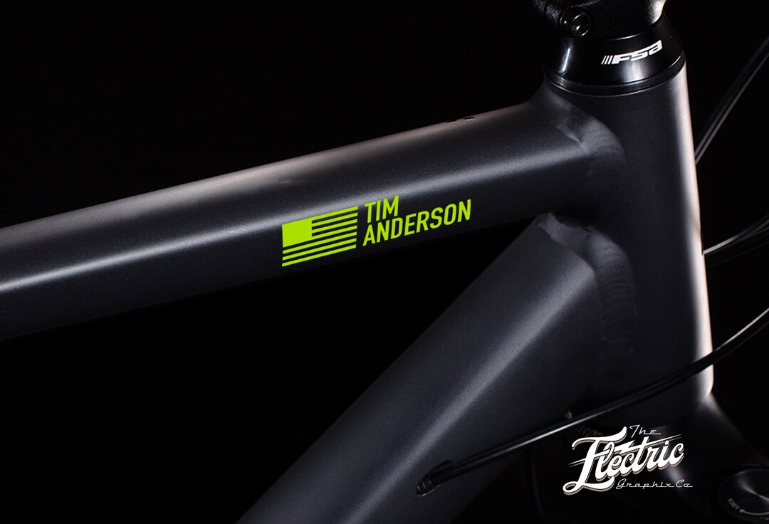 bike stickers name flag