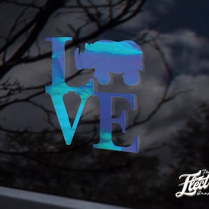 Rhino Love custom sticker decal - custom animal love sticker decal Customized sticker for your Car, Laptop or Window