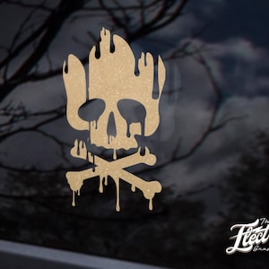 Adesivo personalizado de caveira pingando - adesivo personalizado de caveira pingando tinta Adesivo personalizado para seu carro, laptop ou janela