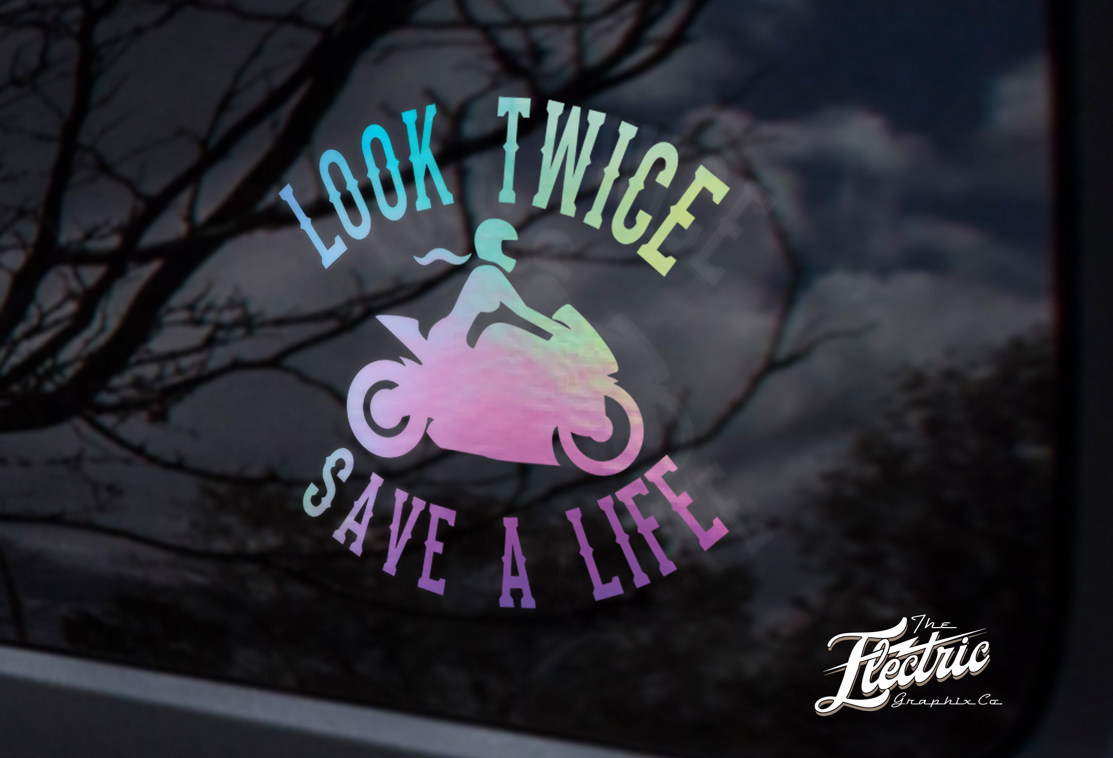 Look Twice Save a Life Biker Girl - Watch out for motorcycles - Look out for motorcycle sticker - Bikers Decals -  motorcycle respect decal