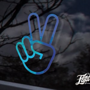 Peace sign fingers wave - Peace fingers custom sticker decal - custom sticker decal Customized sticker for your Car, Laptop or Window