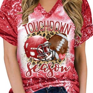 Digital Download for Sublimation/DTF Transparent Design-You Print & Press- Touchdown Season Red and White PNG