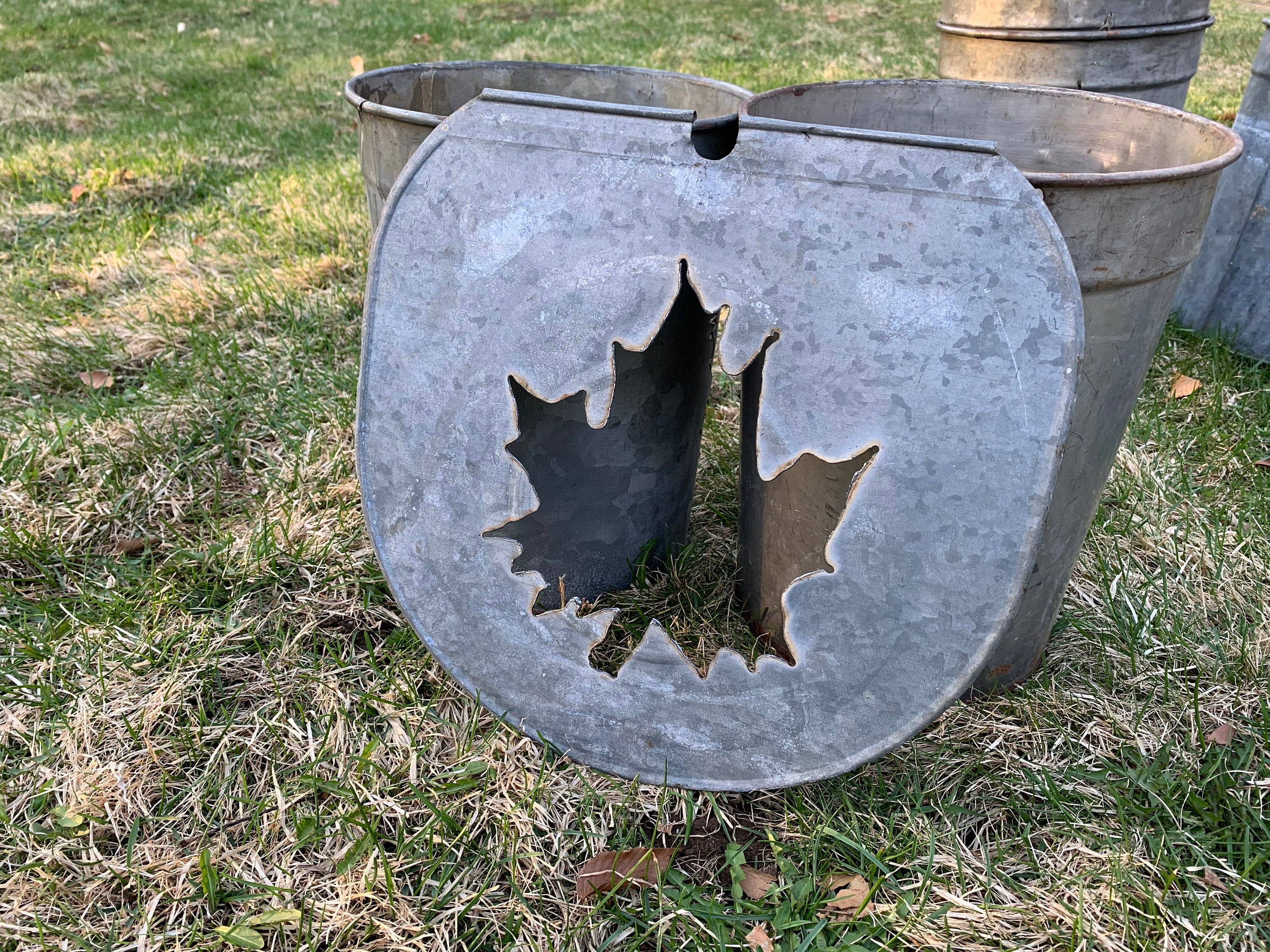 Maple Leaf Plasma Cut Sap Bucket Covers Etsy