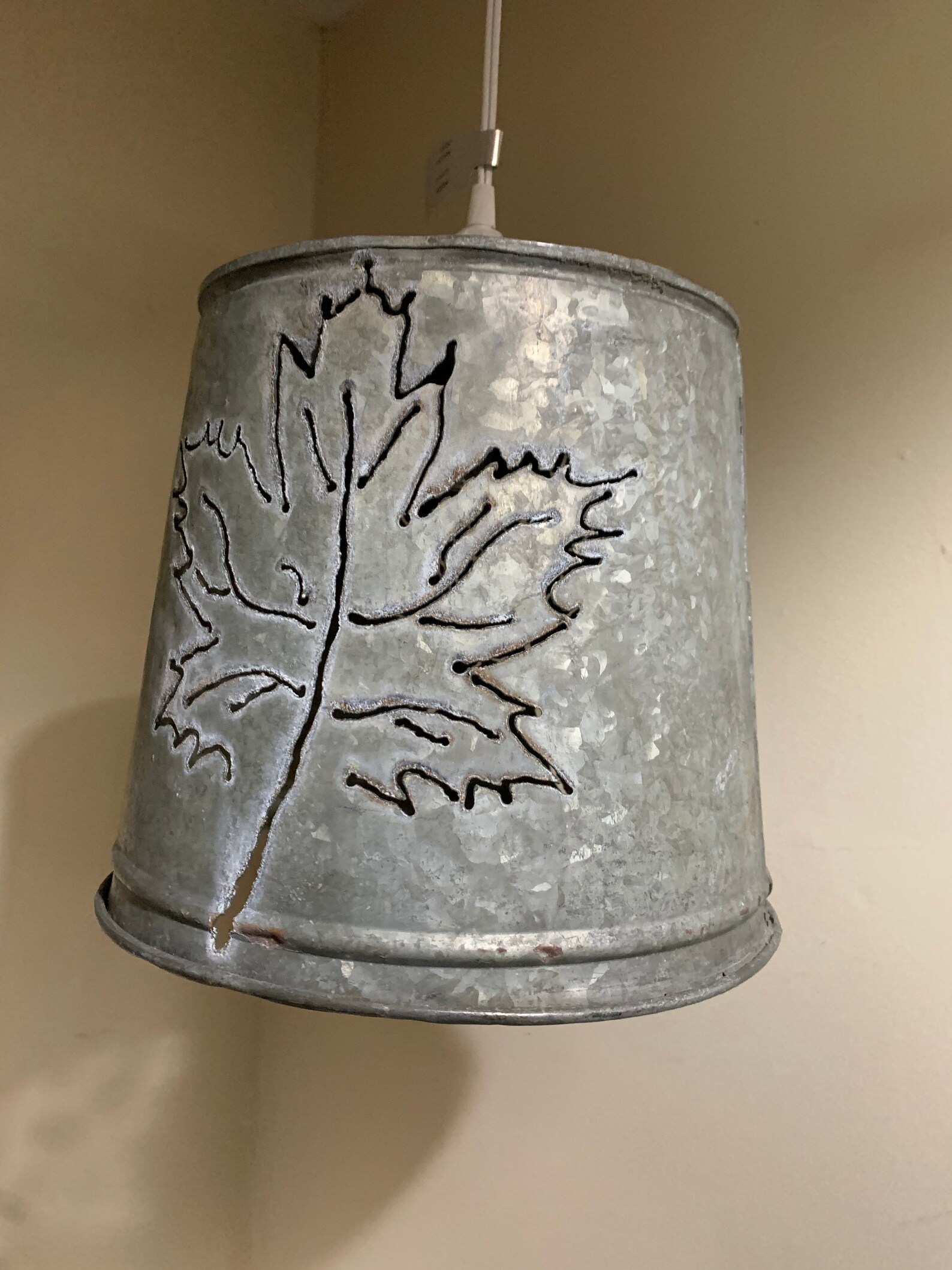 DoubleSided LED Sap Bucket Pendant Light with Maple Leaf Etsy