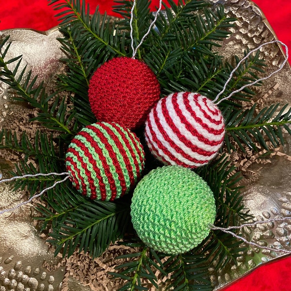 Lime green Christmas balls, neon green Christmas balls, red Christmas balls, candy cane Christmas balls, Christmas Ornament,
