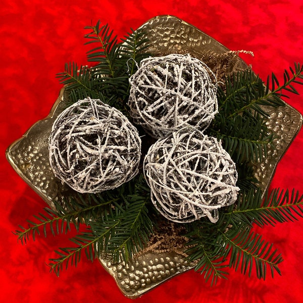 Willow Balls, twig balls, branch balls, decorative balls, bowl fillers, snowy willow balls, wintery willow balls