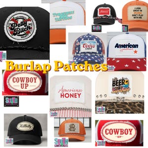 Rustic Burlap Pre-Frayed Sublimation Hat Patch | Ready to Apply