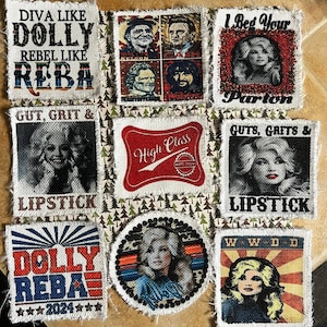 Dolly/Reba/Raggedy White/burlap Cap Patches-Frayed already/100% polyester/Frayed hat patches/baseball cap patches/trucker patches