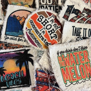White Raggedy/Frayed White Cap Patches/DYI/trucker patches/sublimated patches/white polyester cap patches/baseball cap patches
