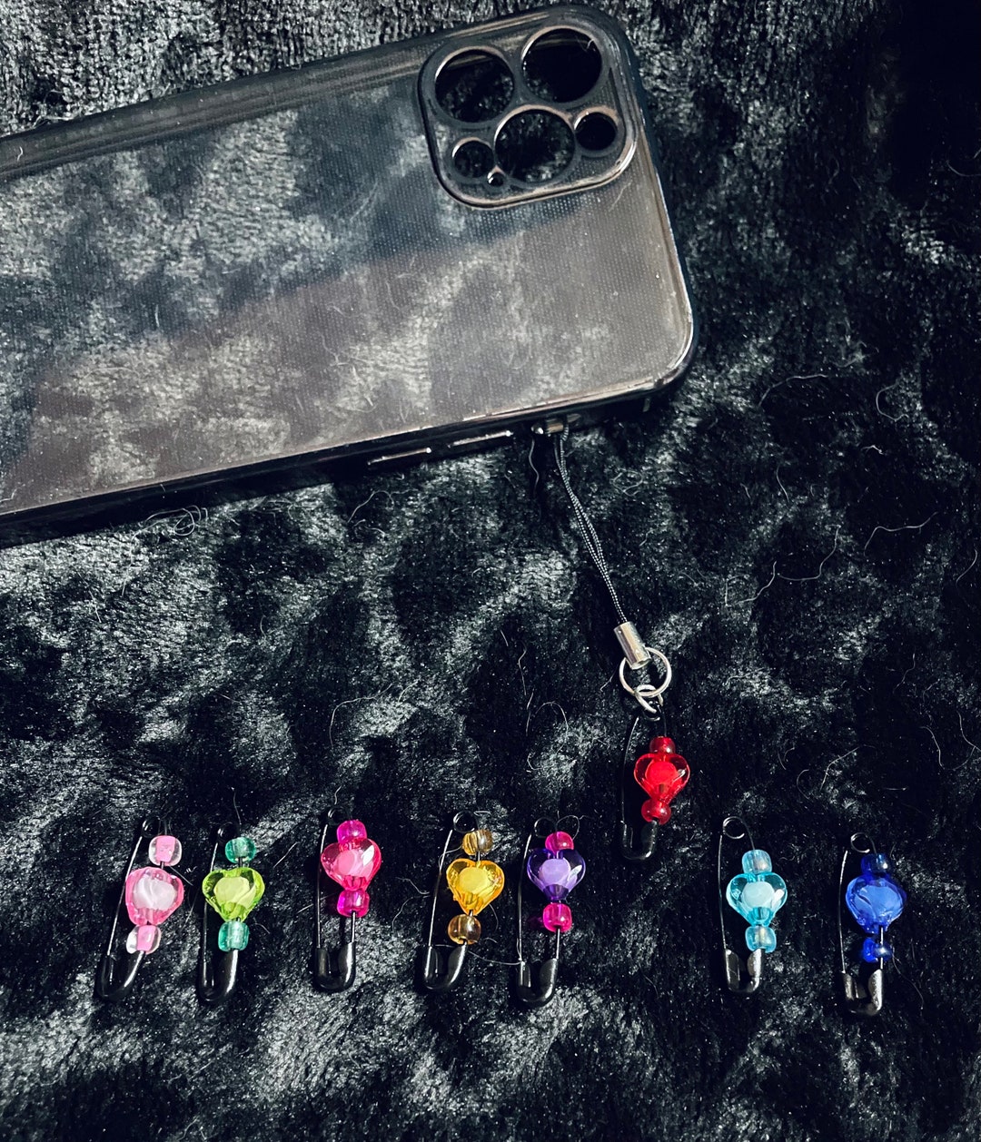 Safety Pin Heart Phone Charm Etsy
