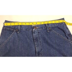 Vaqueros vintage Wrangler Carpenter de tiro alto, 33 x 32, lavado oscuro, pierna recta imagen 6