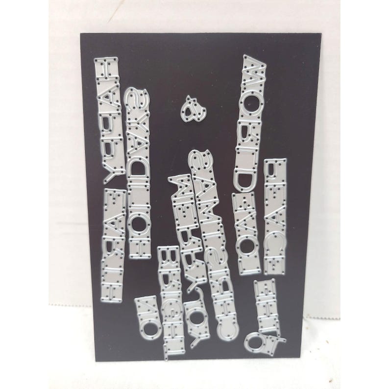 Sizzix Tim Holtz Alterations Thinlits "HOLIDAY WORDS " #661601 14 Die Set image 2