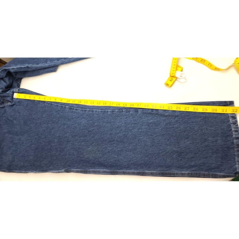 Vaqueros vintage Wrangler Carpenter de tiro alto, 33 x 32, lavado oscuro, pierna recta imagen 8