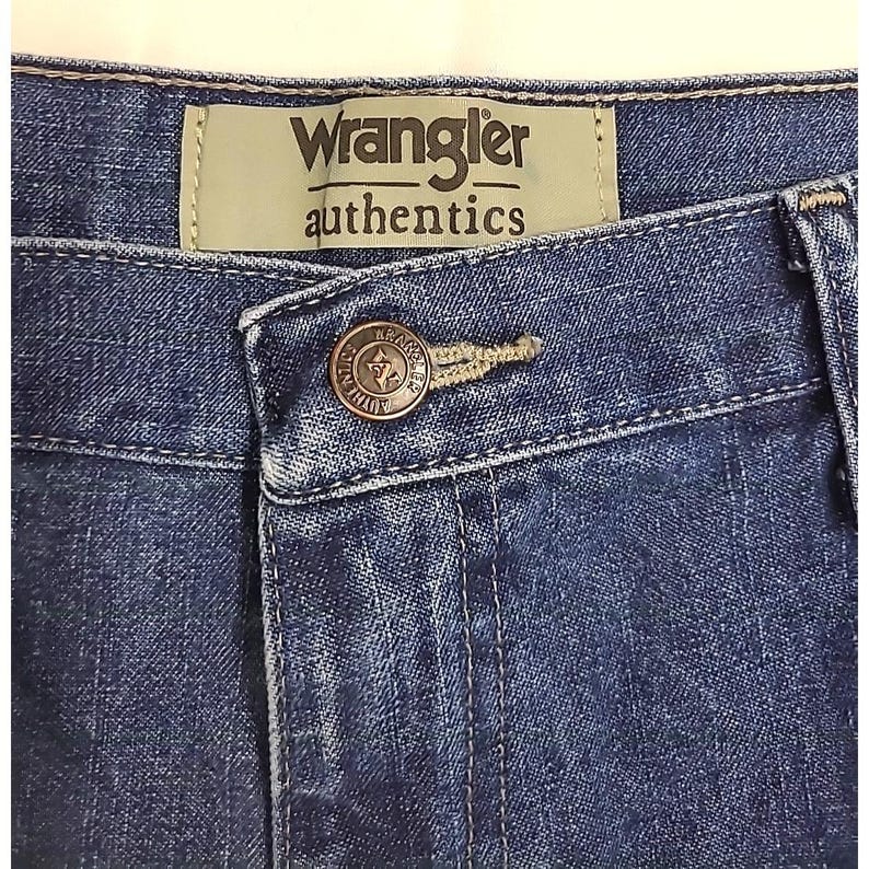 Vaqueros vintage Wrangler Carpenter de tiro alto, 33 x 32, lavado oscuro, pierna recta imagen 3