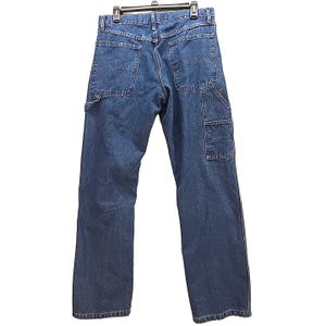 Vaqueros vintage Wrangler Carpenter de tiro alto, 33 x 32, lavado oscuro, pierna recta imagen 2