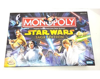 Vintage Monopoly Star Wars Saga Edition Board Game Complete 2005 EUC collectible