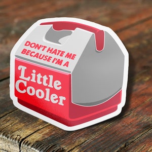 Don't Hate Me I'm A Little Cooler Funny Waterproof Vinyl Sticker For Laptop and Hydroflask