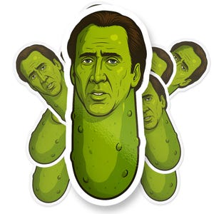 Nicolas Cage, Picolas Cage Sticker, Nicolas Cage Sticker, Sticker, Picolas Cage Meme, Meme Sticker, Funny Sticker, Thiccolas Cage, Pickle