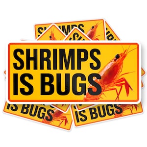Shrimps Is Bugs Funny Meme Bumper Sticker, Funny Shrimp Sticker for Car & Trucks, Shrimp Meme Bumper Sticker, Shrimp Lovers