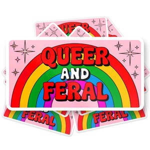 Adesivo de para-choque engraçado LGBTQIA+ com arco-íris, decalque de vinil com orgulho para carros e caminhões, laptops, garrafas d'água, adesivo de para-choque fofo