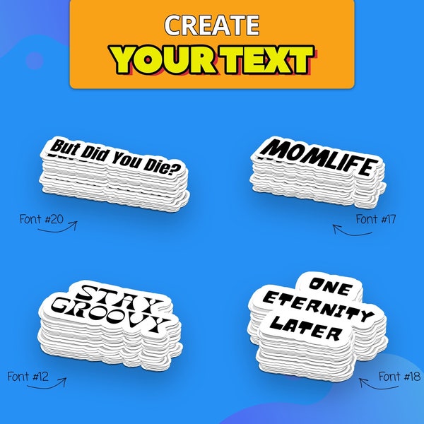 Bulk text stickers Etsy.de