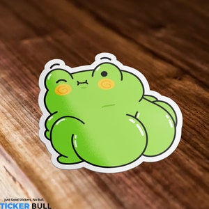 Cheeky Frog Sticker, Booty Sticker, Booty Frog, Frog Sticker, Cute Frog, Reptile Sticker. Waterproof Vinyl Sticker for Hydroflsask