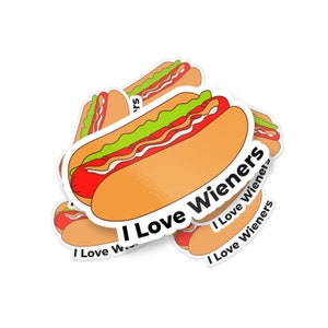 Sticker J'aime les saucisses fumées, Sticker hot-dog, Sticker meme, Sticker rigolo, Sticker nourriture, Sticker saucisse fumée, Stickers calembours, Blague papa