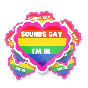 Brzmi gejowsko, jestem w naklejce, zabawna naklejka, naklejka mem, wodoodporna naklejka winylowa, naklejka duma, naklejka LGBQT+ na laptopa, Hyrdoflask