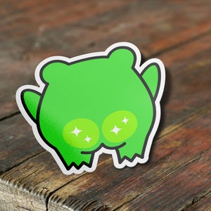 Frog Sticker, Cheeky Frog Sticker, Booty Frog Sticker, Cute Reptile Sticker, Waterproof Vinyl Sticker For Laptop and Hydroflask Meme Sticker