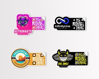 Custom Logo QR Code Stickers, Personalized QR Code Decal, We Design