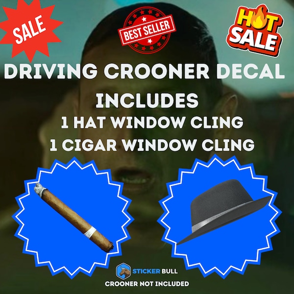 Driving Crooner Window Cling, Driving Crooner Decal, I Think You Should Leave Tim Robinson, Driving Crooner Sticker, The Driving Crooner