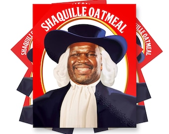 Shaquille Oatmeal Aufkleber, Lustige Aufkleber, Shaquille O&#39;neal Aufkleber, Parodie Aufkleber, Quäker Oats Parodie Aufkleber, Haferflocken Meme